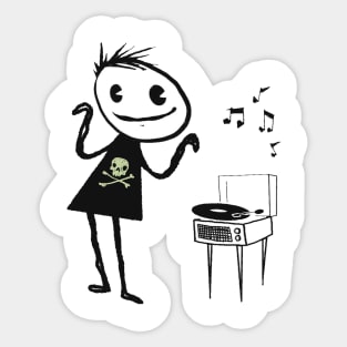 Music Lover Record Player Party Sticker